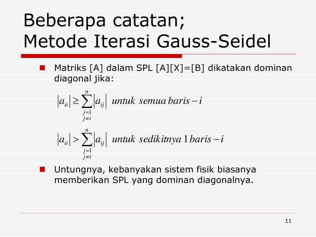 Metode Iterasi Gauss Seidel Penyelesaian Sistem Persamaan Linier Ppt